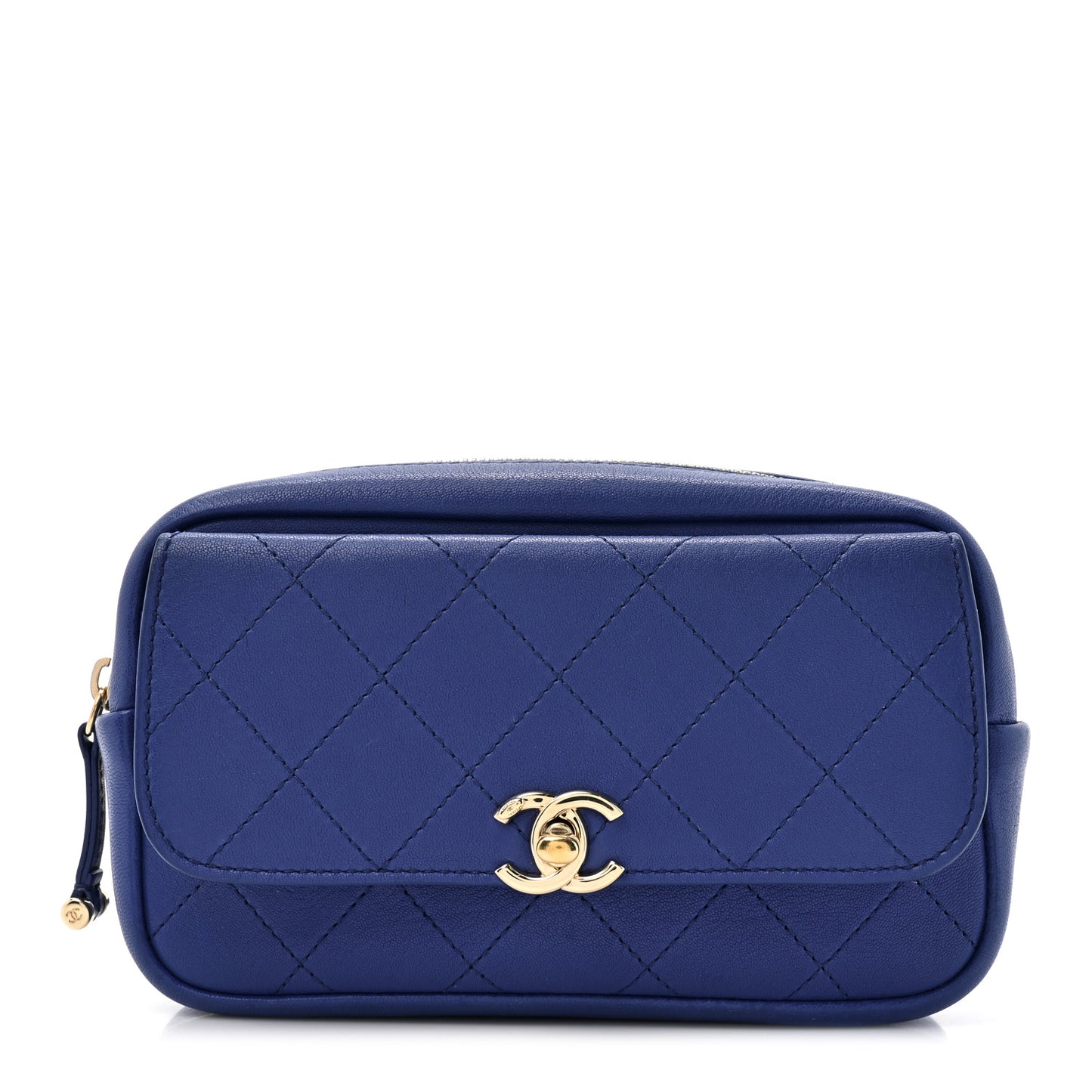 Calfskin Casual Trip Waist Bag Blue