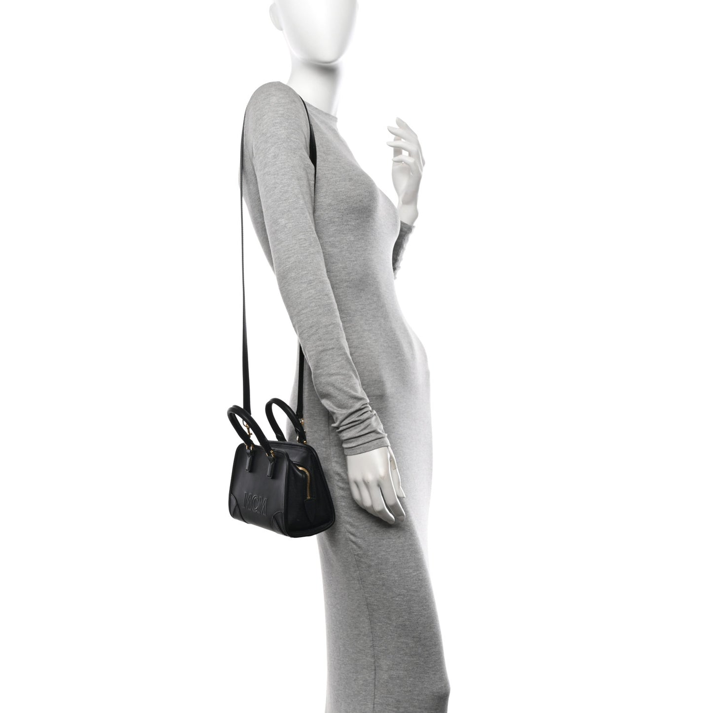 Calfskin Mini Aren Boston Bag Black