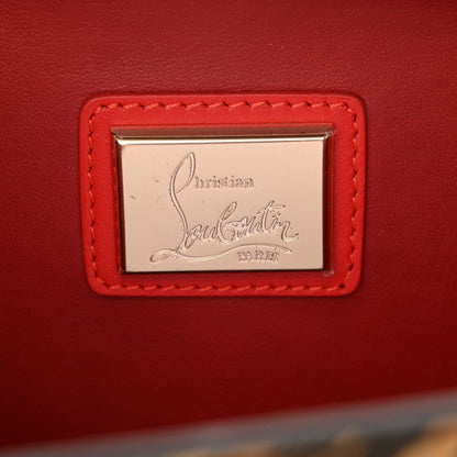 Christian Louboutin Patent Lame Hibiscus Crossbody Clutch Black Gold 6 of 9