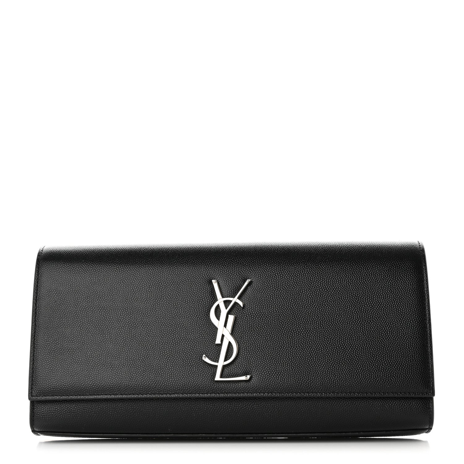 Saint Laurent Grain De Poudre Monogram Cassandre Clutch Black 1 of 9