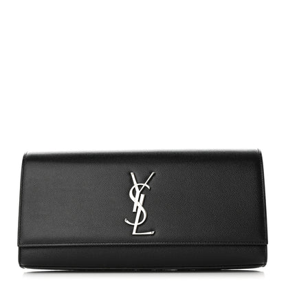 Saint Laurent Grain De Poudre Monogram Cassandre Clutch Black 1 of 9