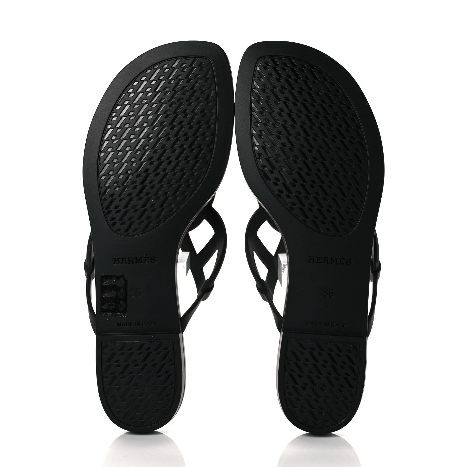 Hermes Rubber Womens Egerie Sandals 36 Black 5 of 8