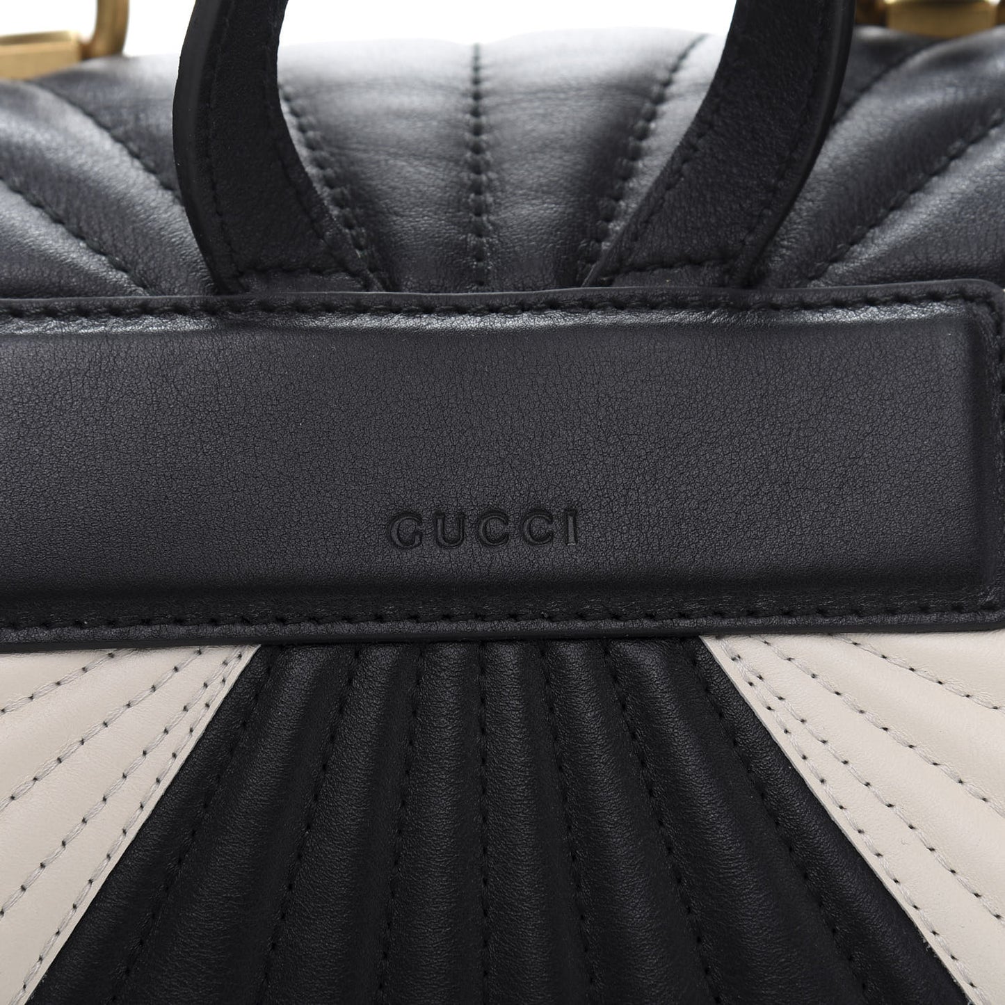 Calfskin Bamboo Trapuntata Queen Margaret Backpack Mystic White Black