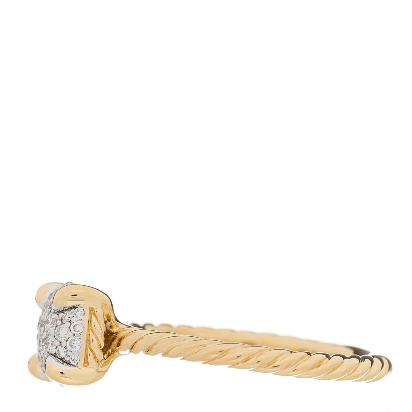 18K Yellow Gold Diamond 7mm Chatelaine Pave Ring 49 5