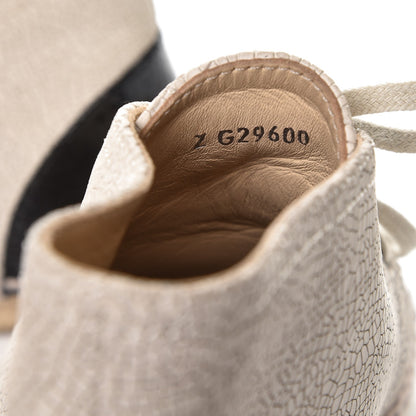 Chanel Crackled Calfskin High Top Espadrilles 40 Light Beige Black 11 of 12
