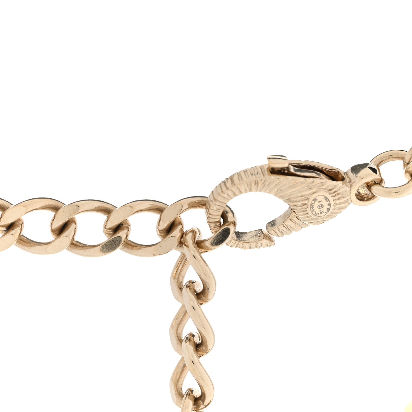 Pearl Crystal Lambskin CC Choker Gold Black