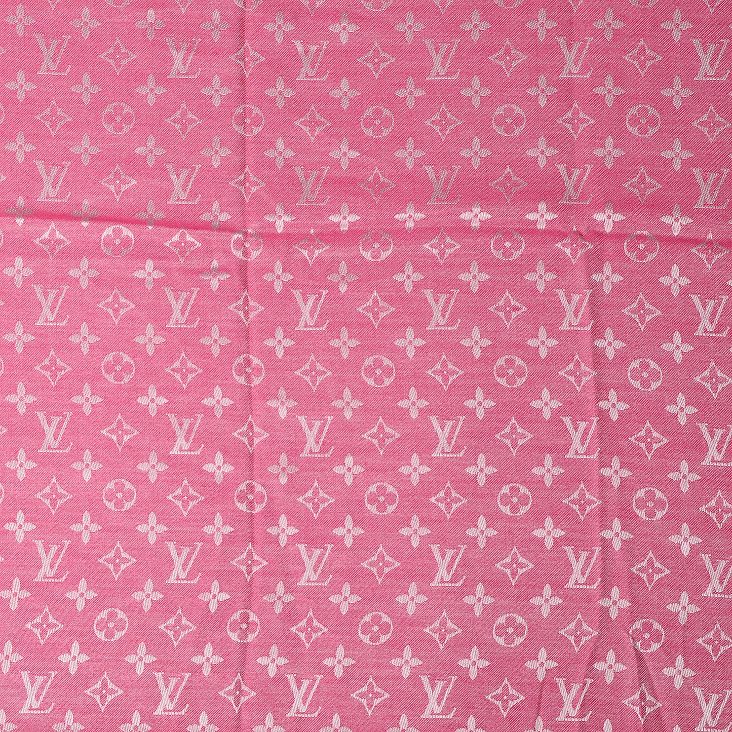 Silk Wool Monogram Denim Shawl Pivoine