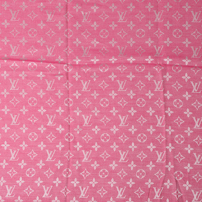 Louis Vuitton Silk Wool Monogram Denim Shawl Pivoine 4 of 5