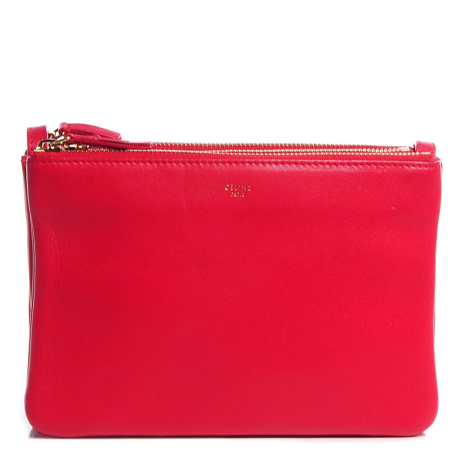 Celine Lambskin Small Trio Crossbody Bag Vermillion 1 of 7