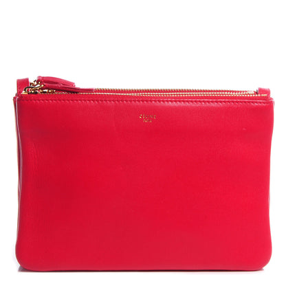 Celine Lambskin Small Trio Crossbody Bag Vermillion 1 of 7