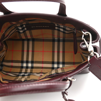 Burberry Grainy Calfskin House Check Small Banner Tote Mahogany Red 5 of 14