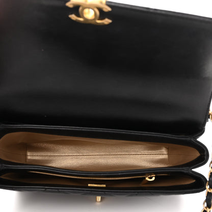Chanel Lambskin Quilted CC Crystal Logo Chain Flap Black 5 of 12