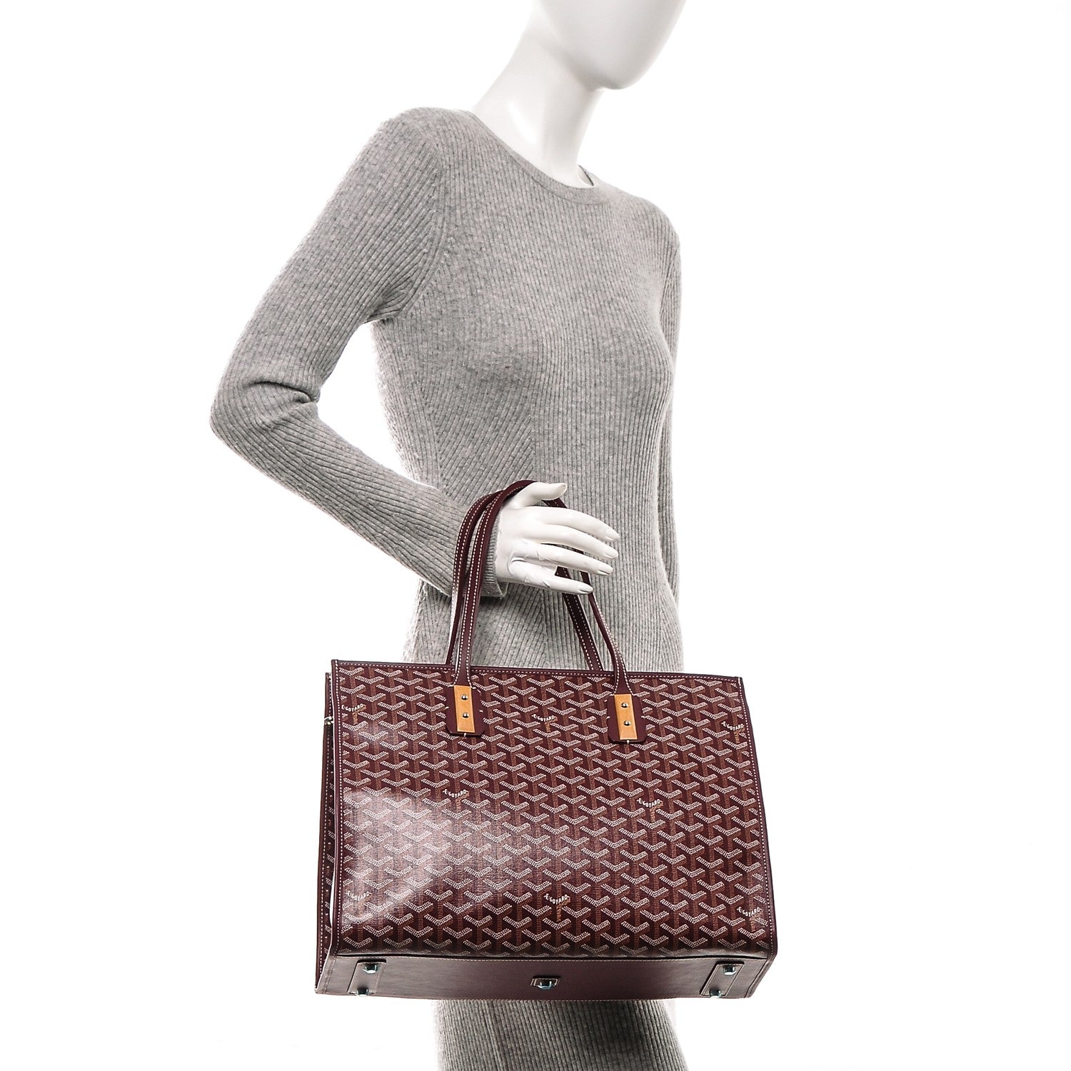 Goyard Goyardine Marquises Tote Burgundy 2 of 6