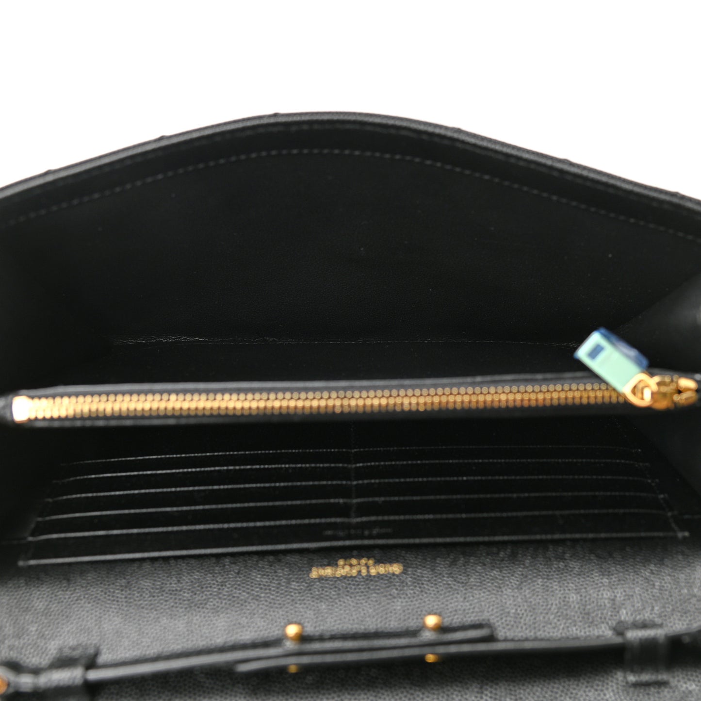 Grain De Poudre Matelasse Chevron Monogram Chain Wallet Black