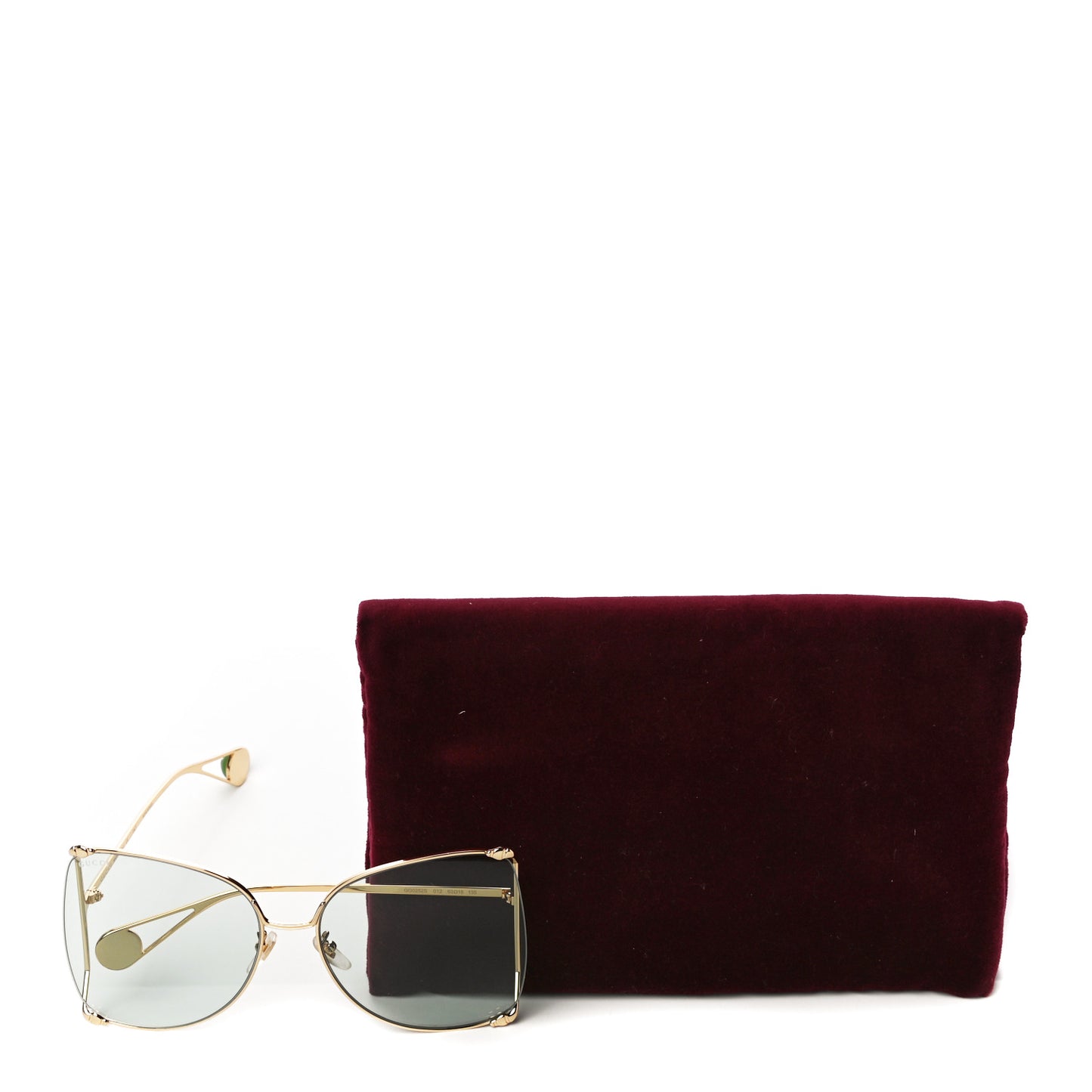 Metal Oversized Round Sunglasses GG0252S Gold Green