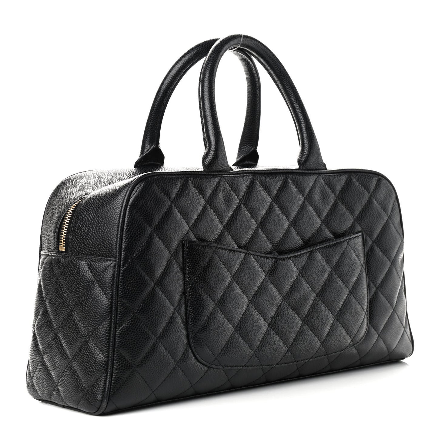 Caviar Quilted Large Bowler Black