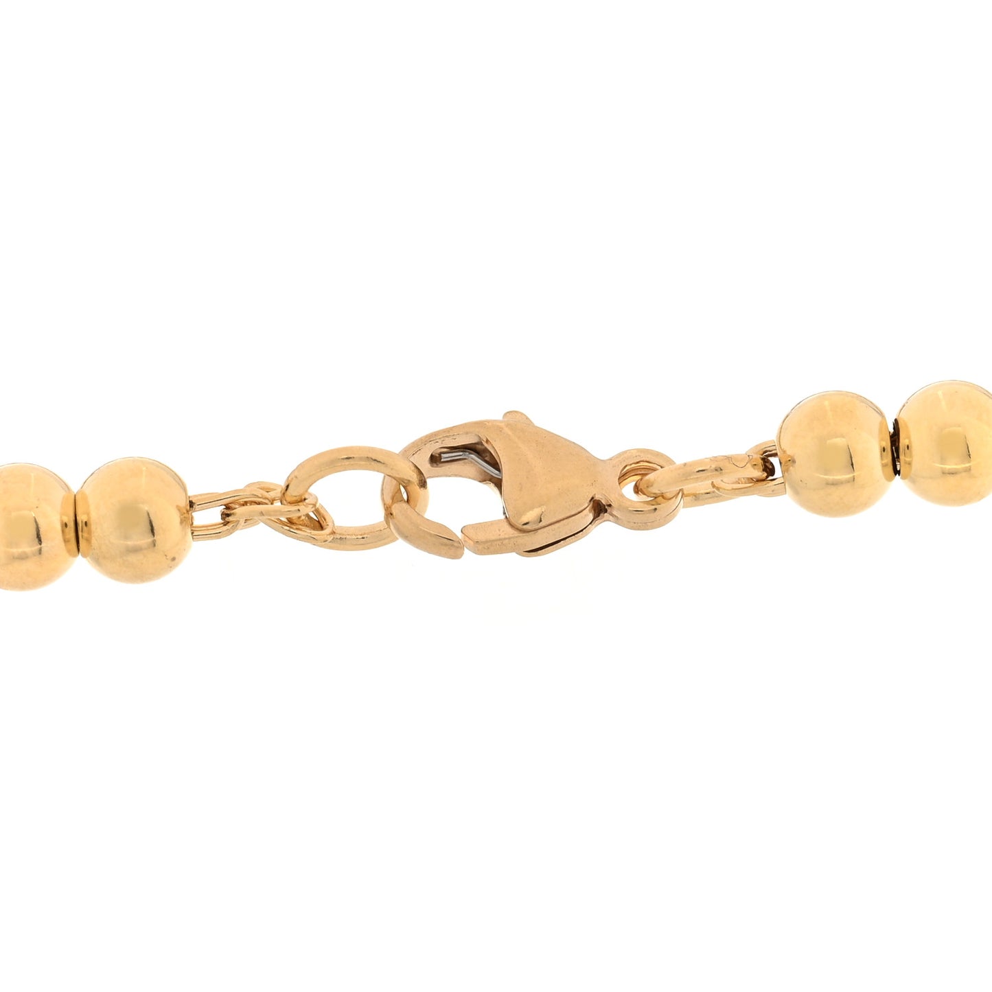 18K Yellow Gold 4mm Return to Tiffany Bead Heart Tag Bracelet