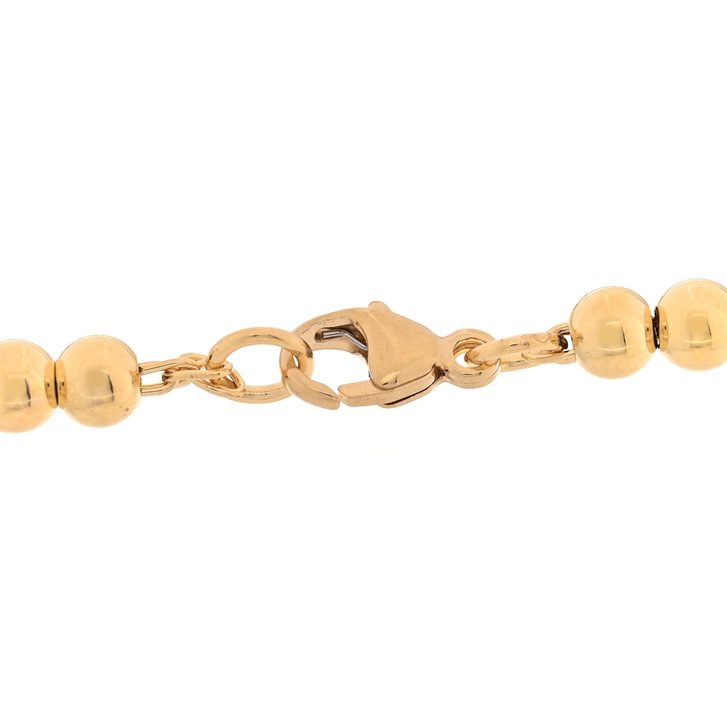 Tiffany 18K Yellow Gold 4mm Return to Tiffany Bead Heart Tag Bracelet 3 of 4