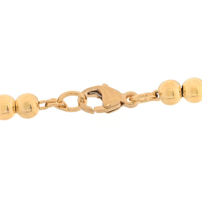 Tiffany 18K Yellow Gold 4mm Return to Tiffany Bead Heart Tag Bracelet 3 of 4