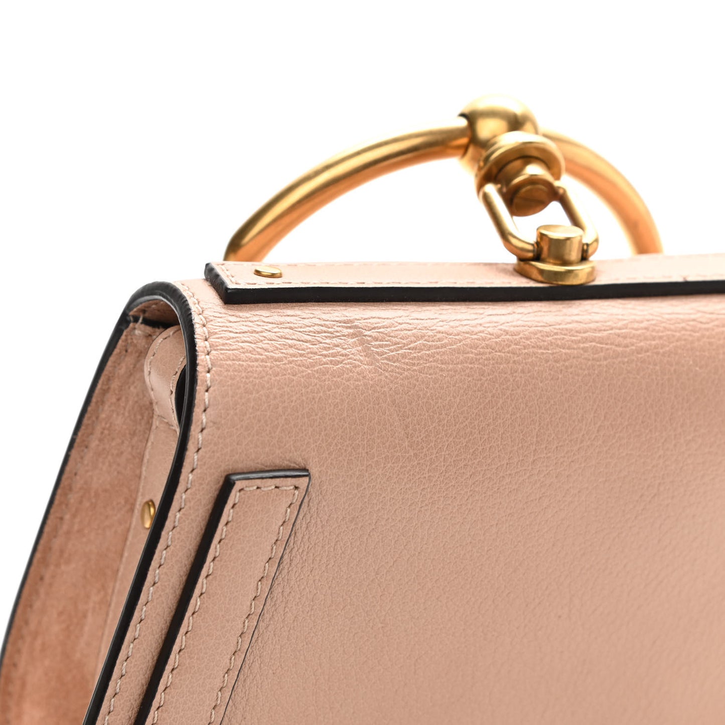 Calfskin Suede Small Nile Bracelet Bag Biscotti Beige