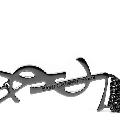 Saint Laurent Brass Monogram Chain Earrings 4 of 4