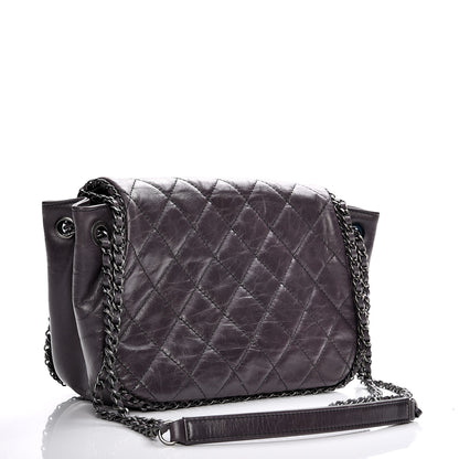Chanel Calfskin Quilted Small CC Enchained Accordion Flap Purple 3 of 7