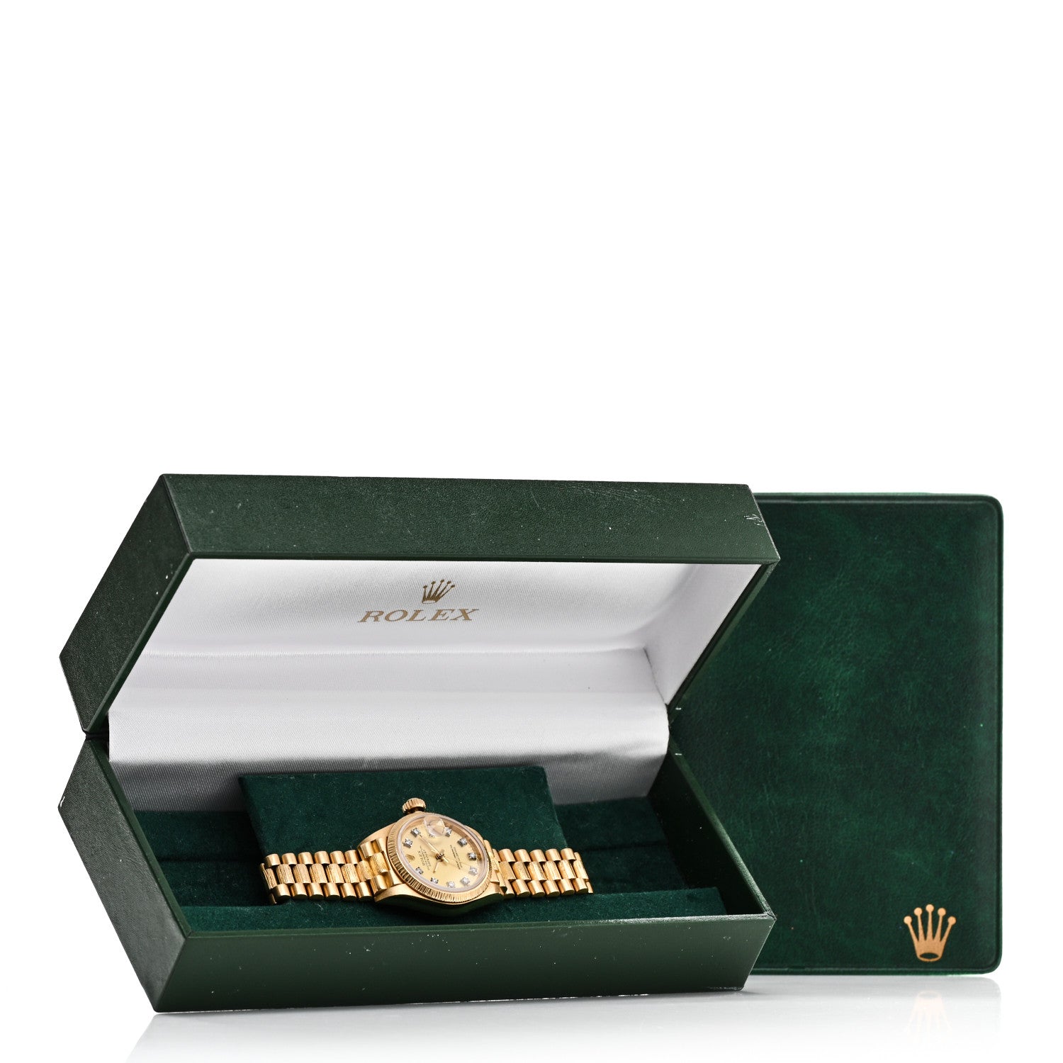 Rolex 18K Yellow Gold Diamond  26mm Datejust President Watch Champagne 69278 5 of 5