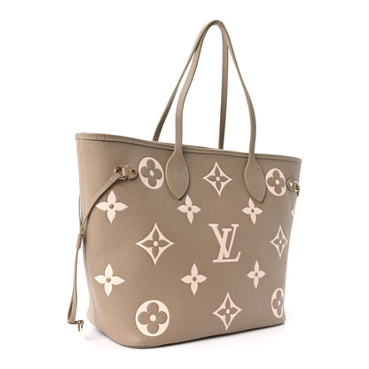 Louis Vuitton Empreinte Monogram Giant Neverfull MM Khaki Cream 3 of 10