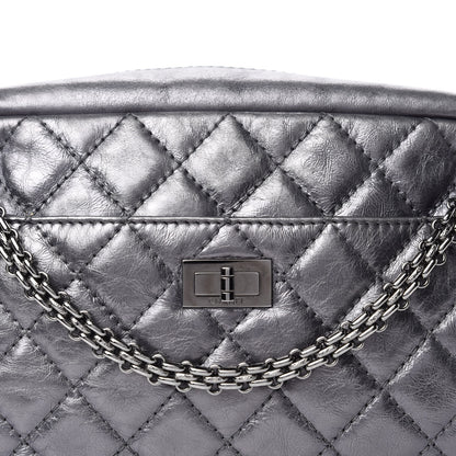Chanel Metallic Aged Calfskin Quilted Medium Reissue Camera Case Dark Silver 11 of 11