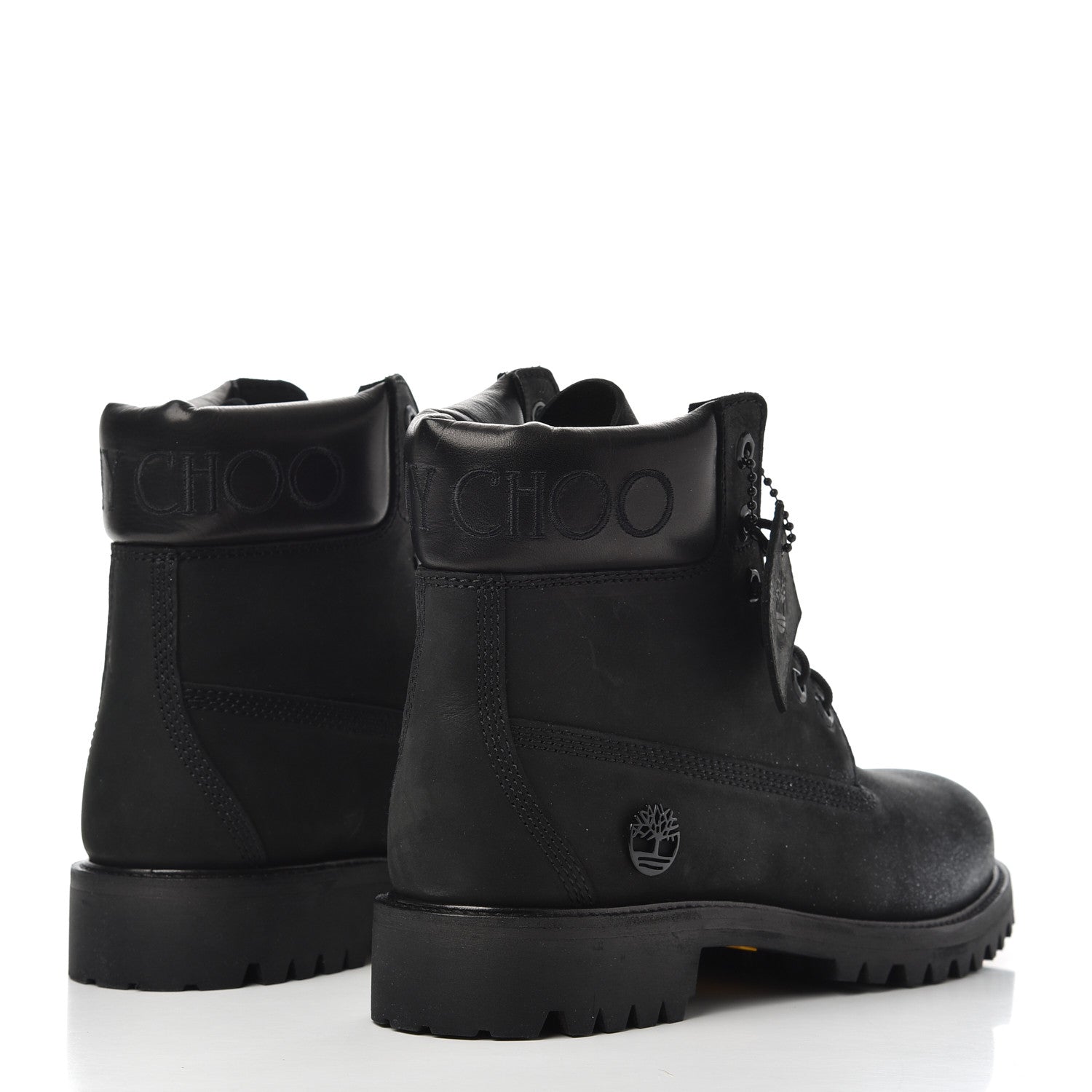 Jimmy Choo X TIMBERLAND Nubuck Glitter Womens Ankle Boots 10 Black Gunmetal 4 of 14