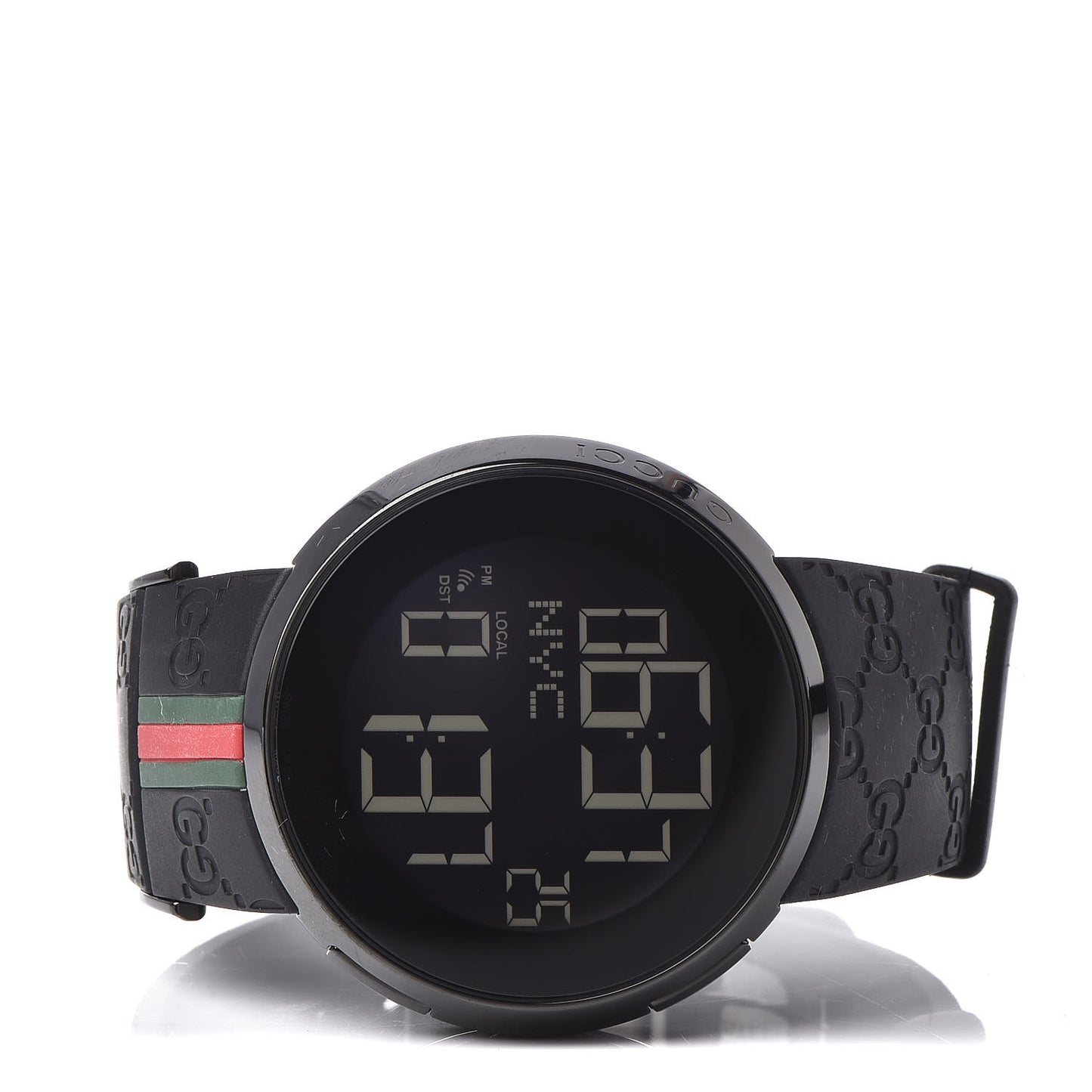 Stainless Steel Rubber 45mm Digital I-Gucci Web Watch Black