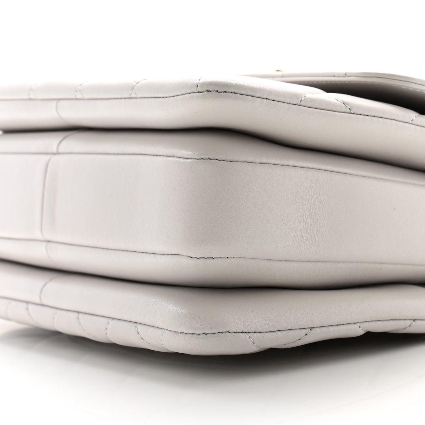 Lambskin Quilted Small Trendy CC Flap Dual Handle Bag Light Grey