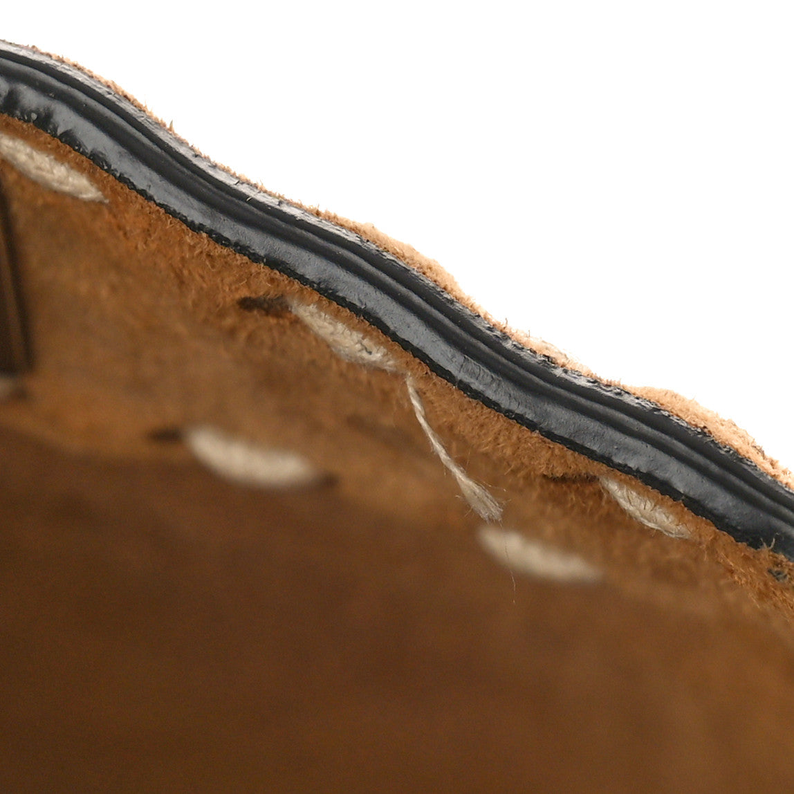 Suede Macro Stitchings Mini Peekaboo Iconic Satchel Marrone