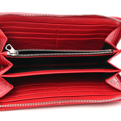 Balenciaga Agneau Continental Zip Around Wallet Rouge Cardinal 5 of 9