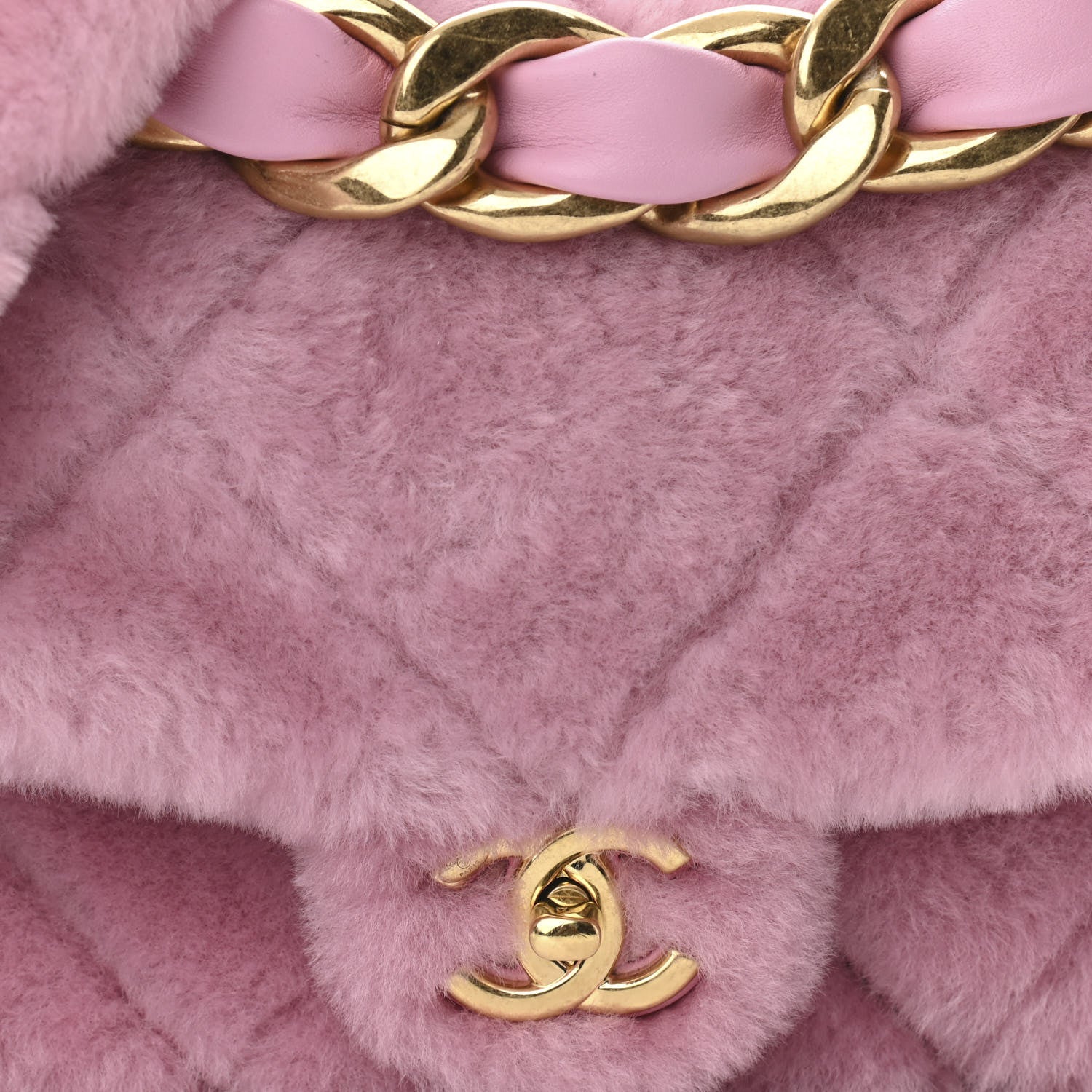 Chanel Shearling Lambskin Quilted Flap Pink 8 of 10