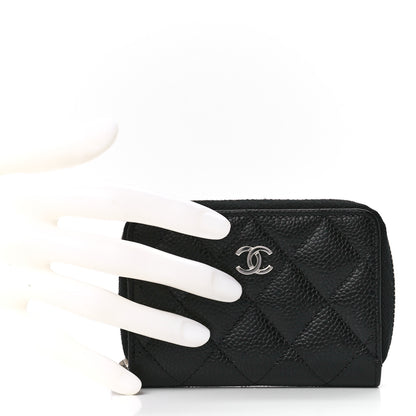 Chanel Caviar Quilted Zip Coin Purse Black 2 of 11