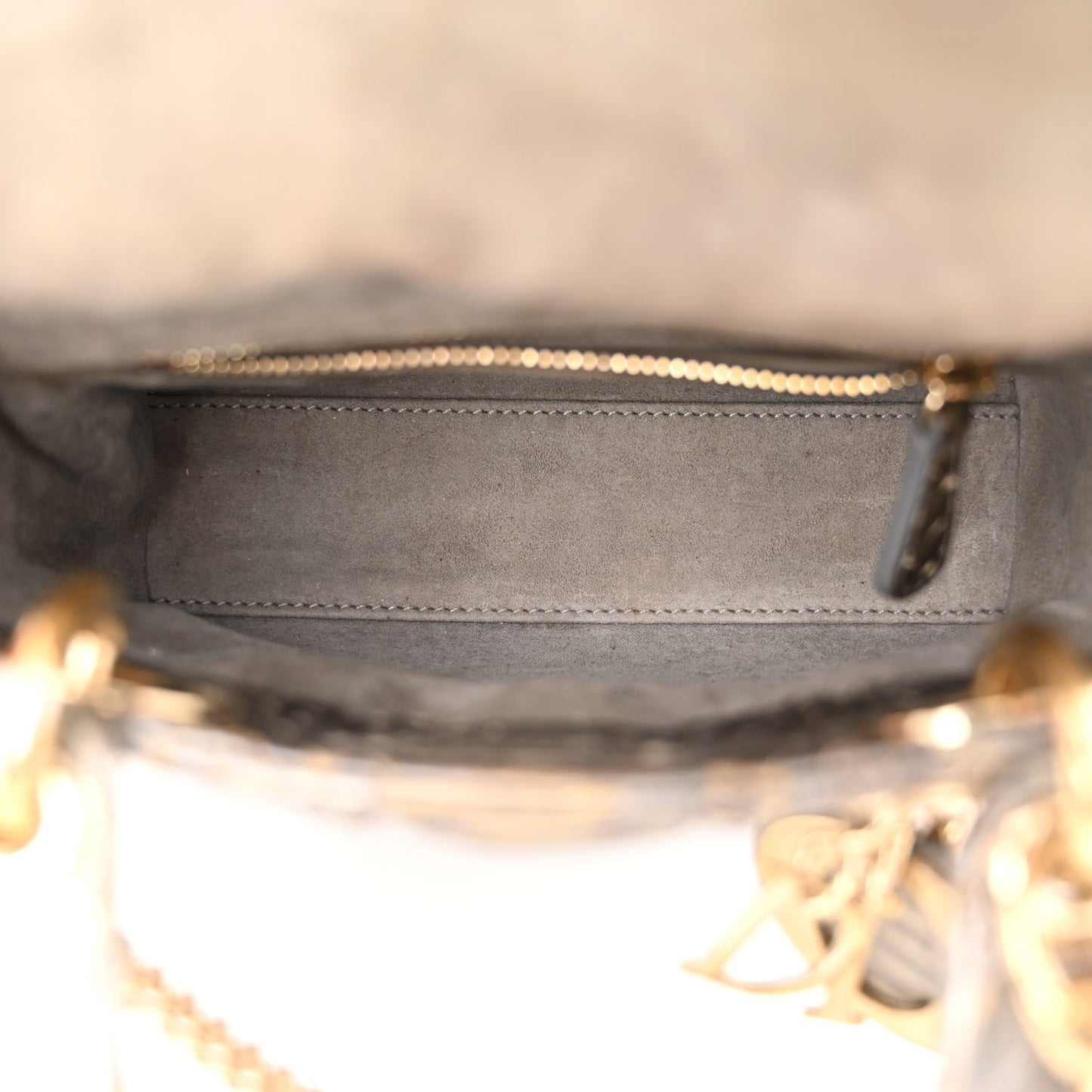 Metallic Snakeskin Cannage Mini Lady Dior Silver