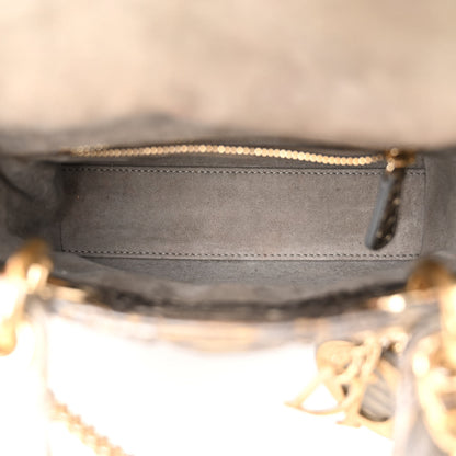 Christian Dior Metallic Snakeskin Cannage Mini Lady Dior Silver 5 of 11