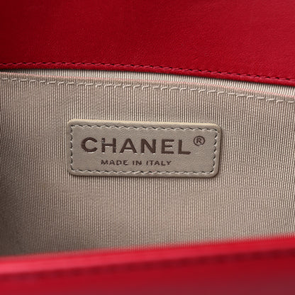 Chanel Perforated Lambskin Quilted Medium Boy Flap Red 6 of 12