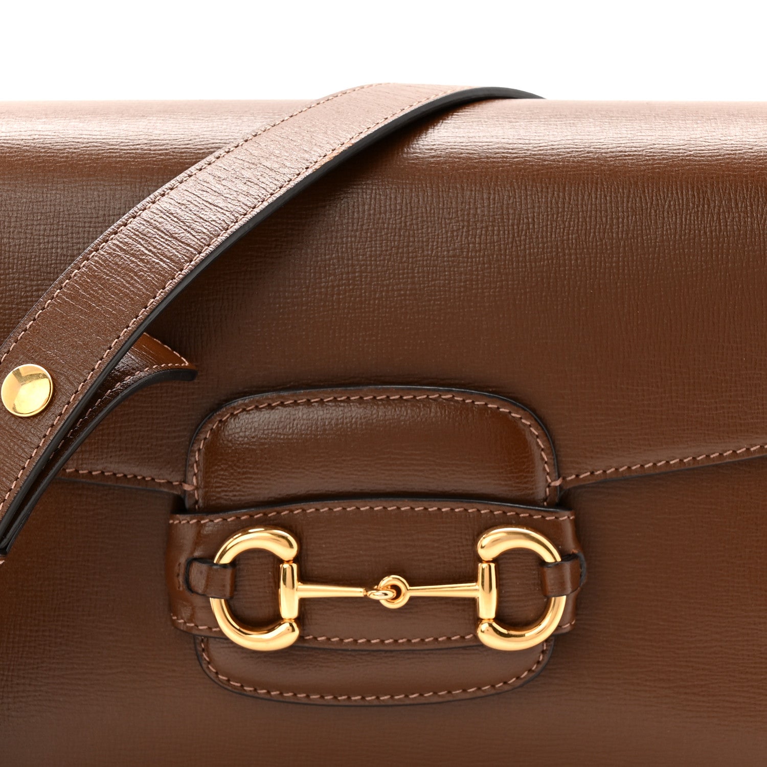 Gucci Azalea Calfskin Horsebit 1955 Shoulder Bag Brown Sugar 8 of 10
