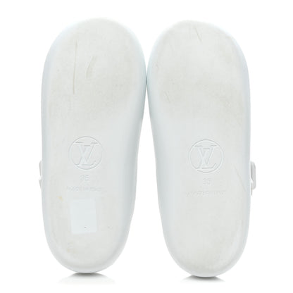 Louis Vuitton Monogram Sunbath Flat Mule Sandals 35 White 5 of 10
