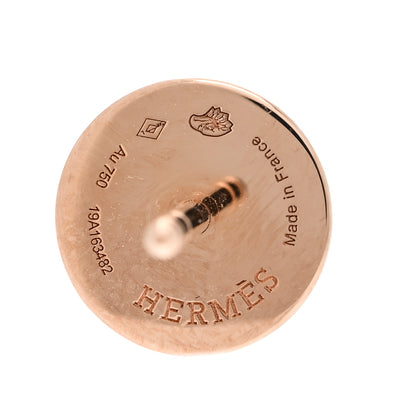 Hermes 18K Rose Gold TPM Ex-Libris Stud Earrings 4 of 5