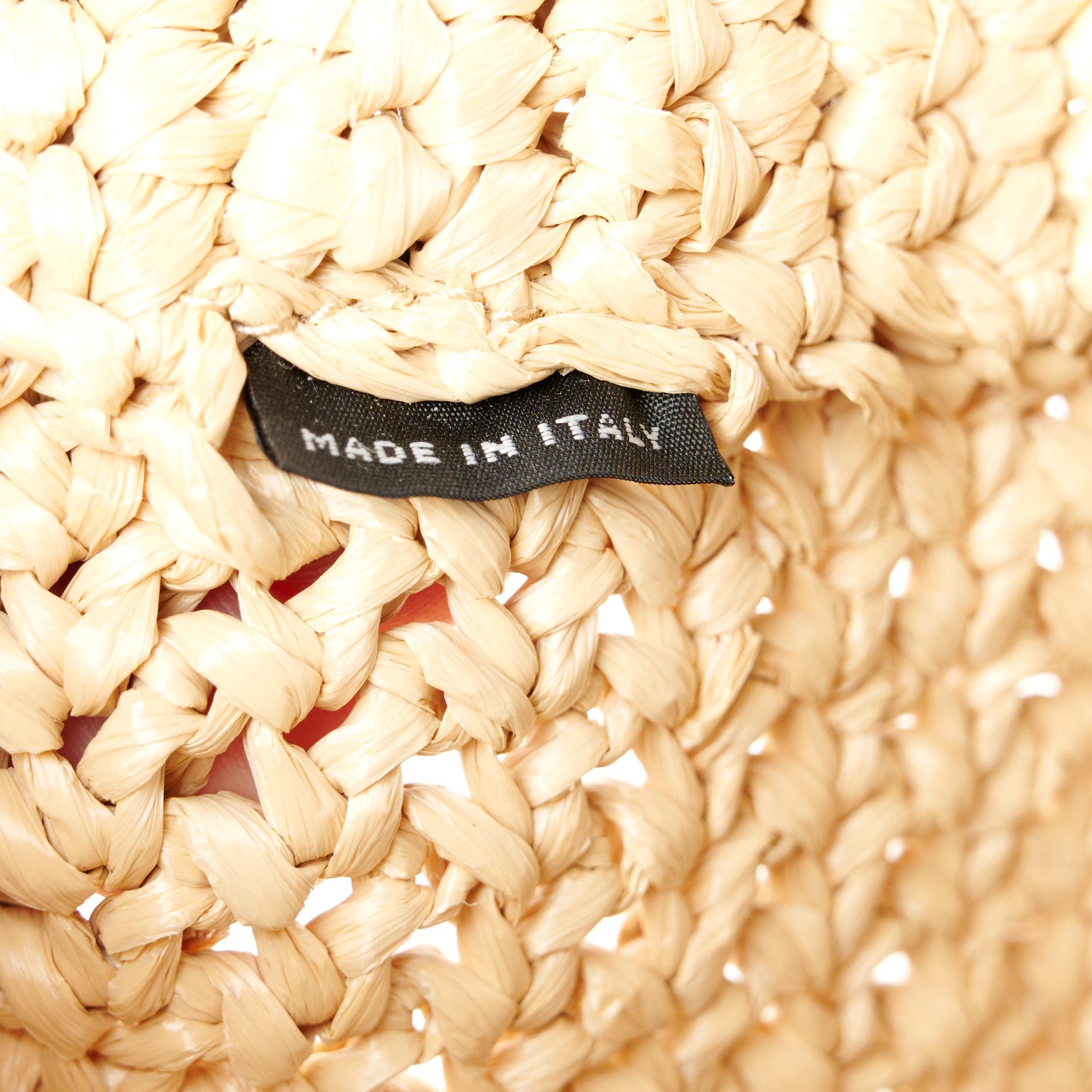 Prada Yarn Raffia Effect Crochet Embroidered Small Logo Tote Naturale 7 of 11