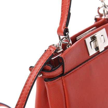 Fendi Shiny Nappa Micro Peekaboo Iconic Satchel Rosso Pimento 11 of 11