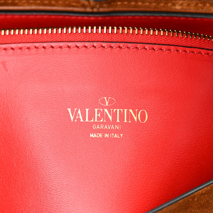 Valentino Garavani Suede Calfskin Rockstud Halfmoon Saddle Bag Selleria 6 of 9