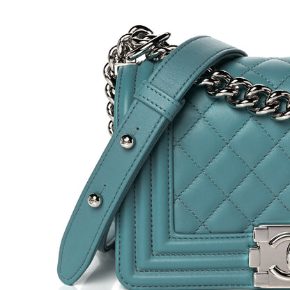 Chanel Lambskin Quilted Small Boy Flap Dark Turquoise 9 of 15