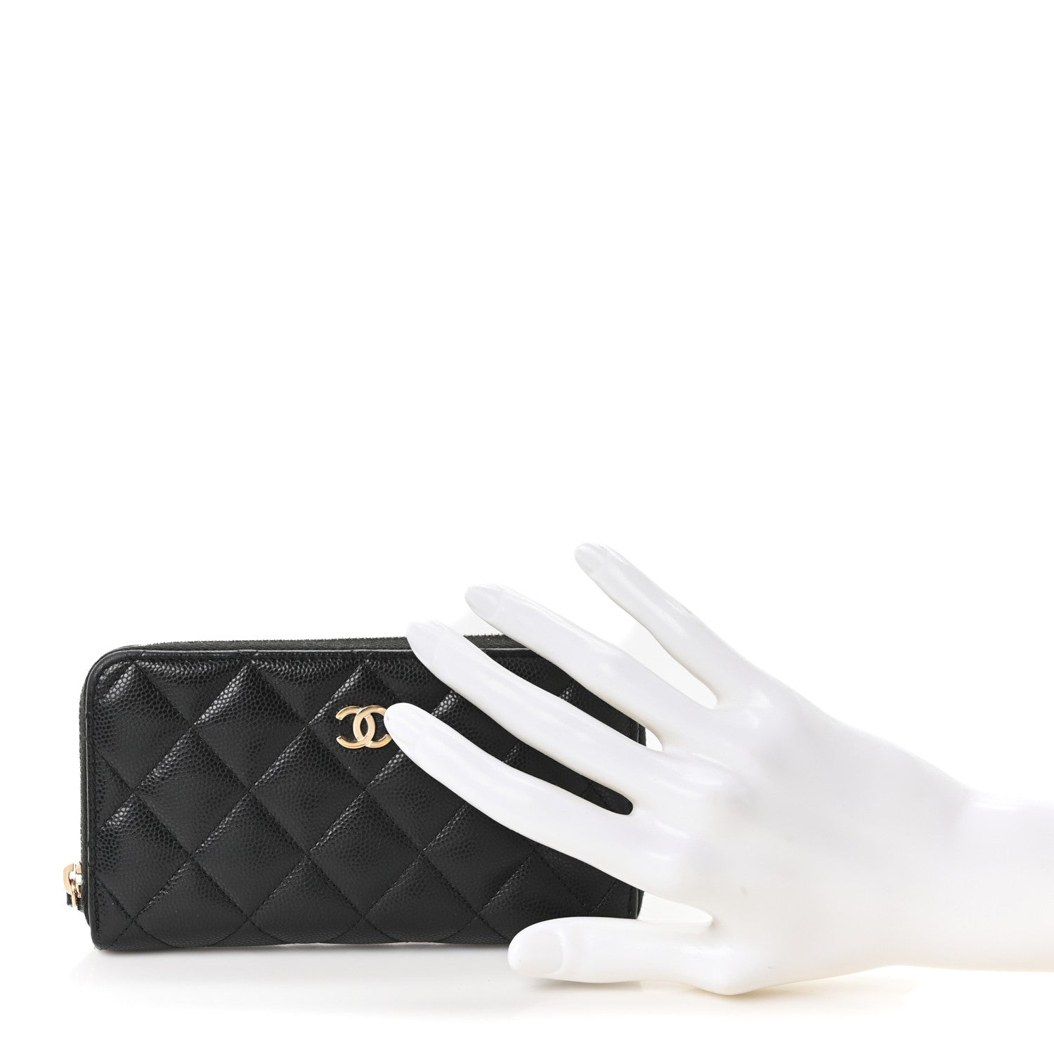 Chanel Caviar Quilted Medium Zip Around Wallet Black 2 of 12