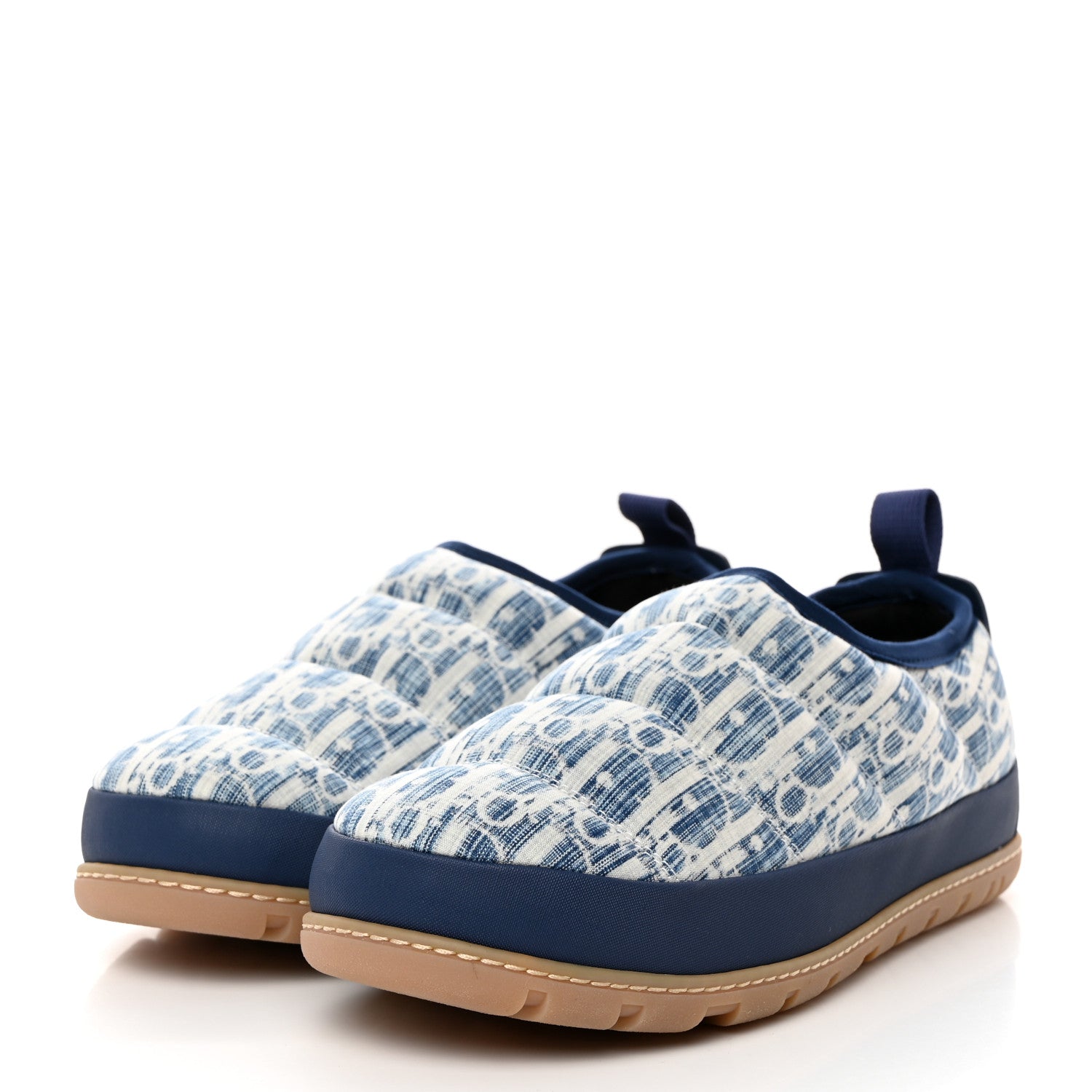 Christian Dior Nylon Oblique Mens Puffy Slippers 42 Blue White 3 of 10