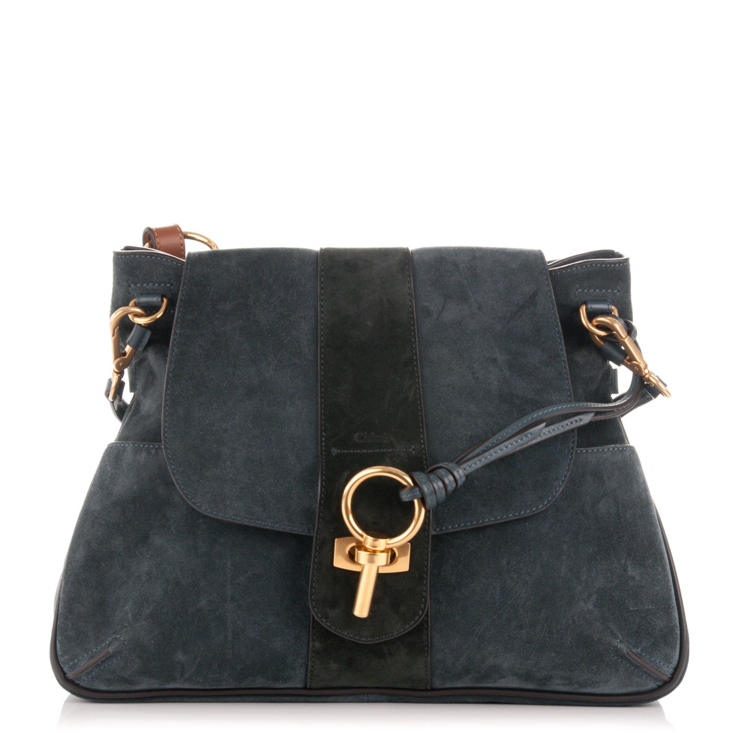 Chloe Suede Medium Lexa Shoulder Bag Silver Blue 1 of 6