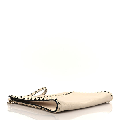 Valentino Garavani Pebbled Calfskin Rockstud Zip Pouch Ivory 5 of 9
